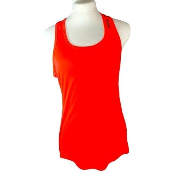 REEBOK racerback tank neon orange mesh insert on back branded size S - Picture 1 of 12